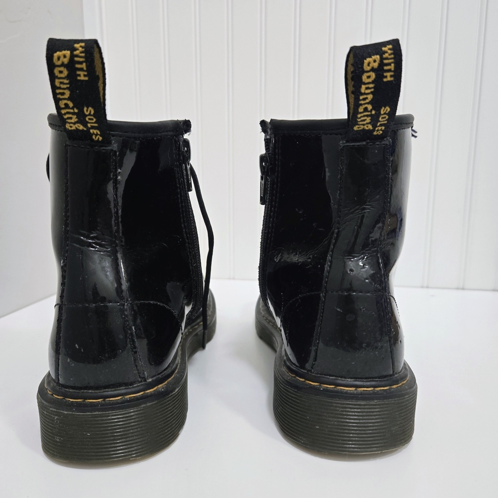Dr. Martens Juniors Patent Leather Black Boots-